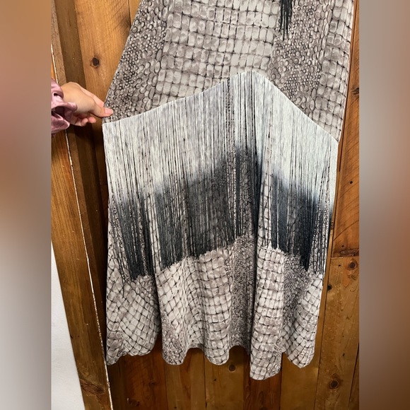 Boston Proper Unique Fringe Snake Print Dress size 0 - Picture 4 of 6